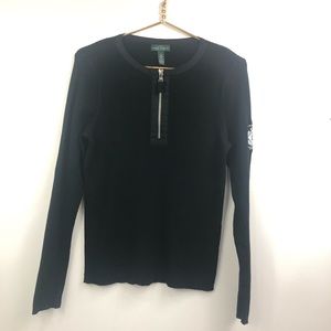 Ralph Lauren Lauren Jeans Co LRL rib knit  Sweater Large black
